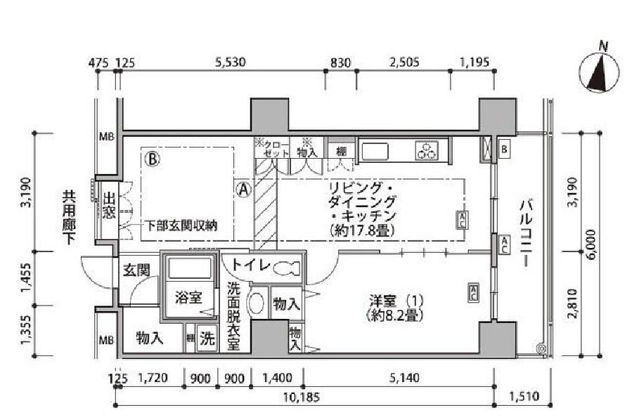 東雲キャナルコートCODAN　１８号棟1114号室　間取り