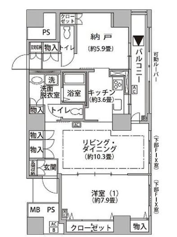 東雲キャナルコートCODAN　２０号棟 507号室　間取り