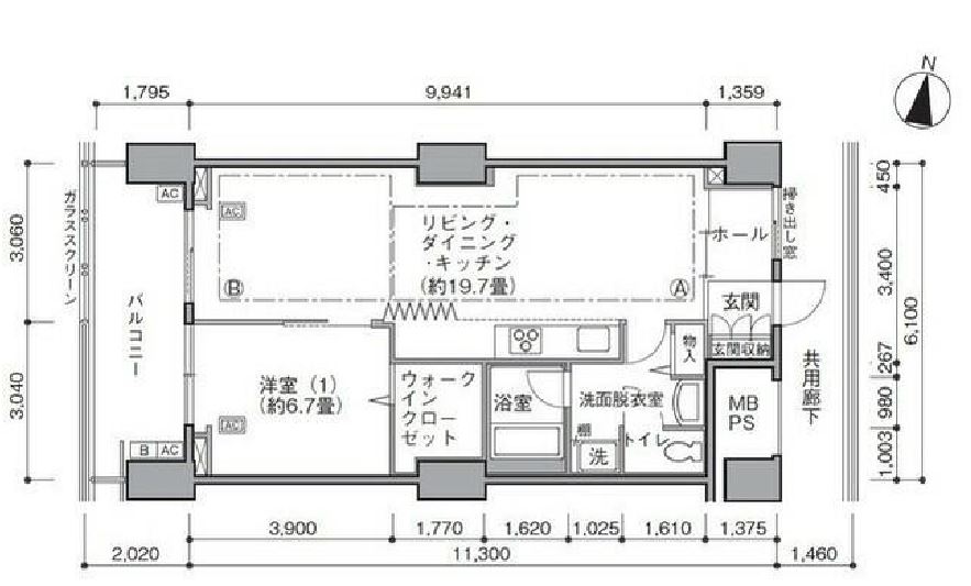 東雲キャナルコートCODAN　１６号棟1309号室　間取り