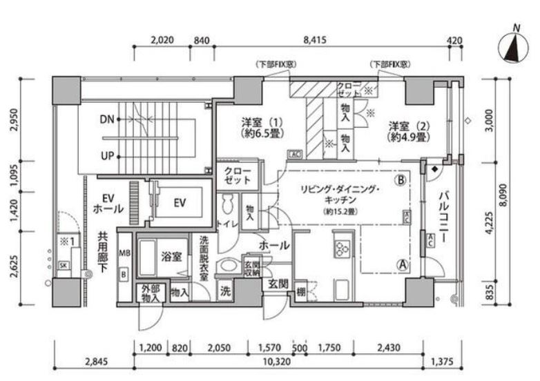 東雲キャナルコートCODAN　１８号棟424号室　間取り