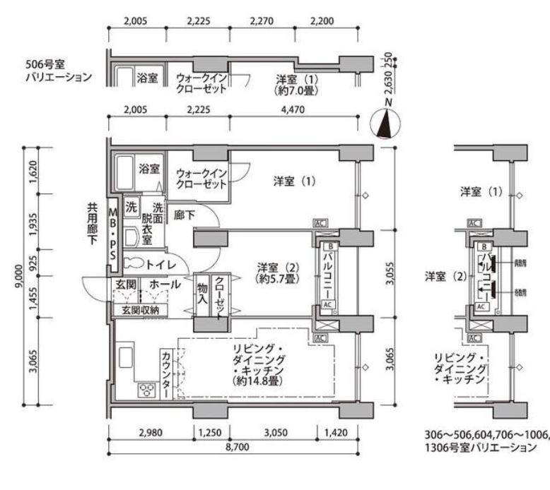 東雲キャナルコートCODAN　１４号棟 506号室　間取り