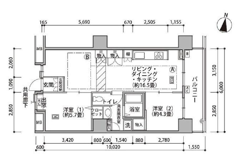 東雲キャナルコートCODAN　１８号棟 522号室　間取り