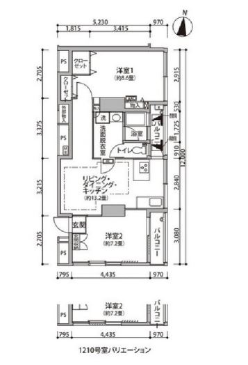 東雲キャナルコートCODAN　12号棟1210号室　間取り