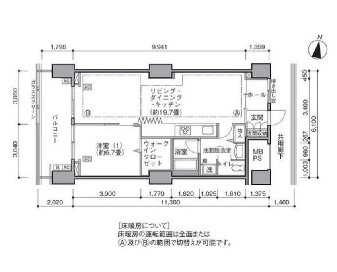 東雲キャナルコートCODAN　16号棟1309号室　間取り