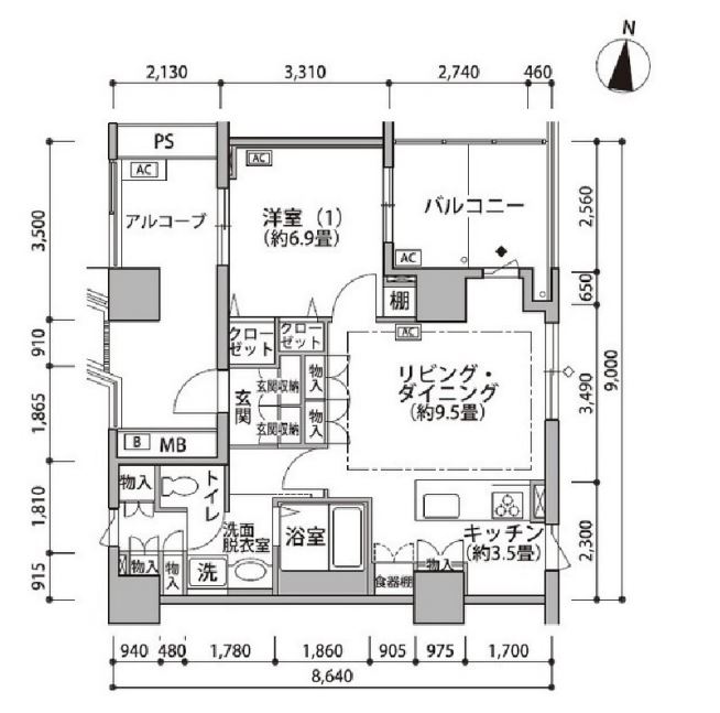 東雲キャナルコートCODAN　19号棟512号室　間取り