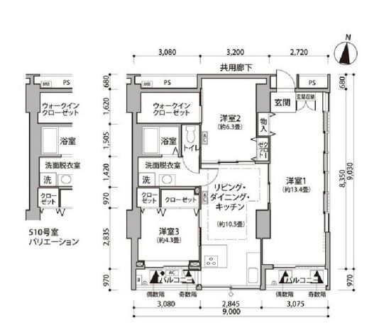 東雲キャナルコートCODAN　11号棟510号室　間取り