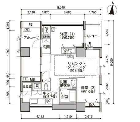 東雲キャナルコートCODAN　19号棟910号室　間取り