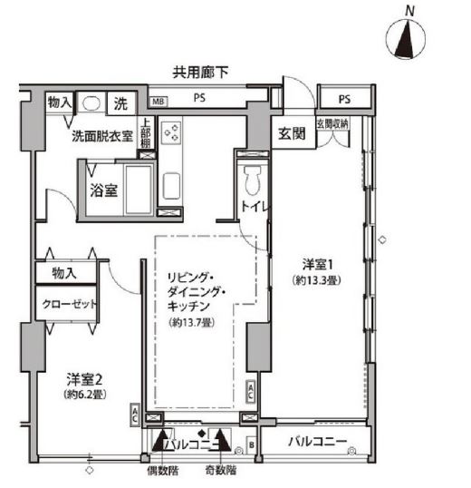 東雲キャナルコートCODAN　11号棟503号室　間取り