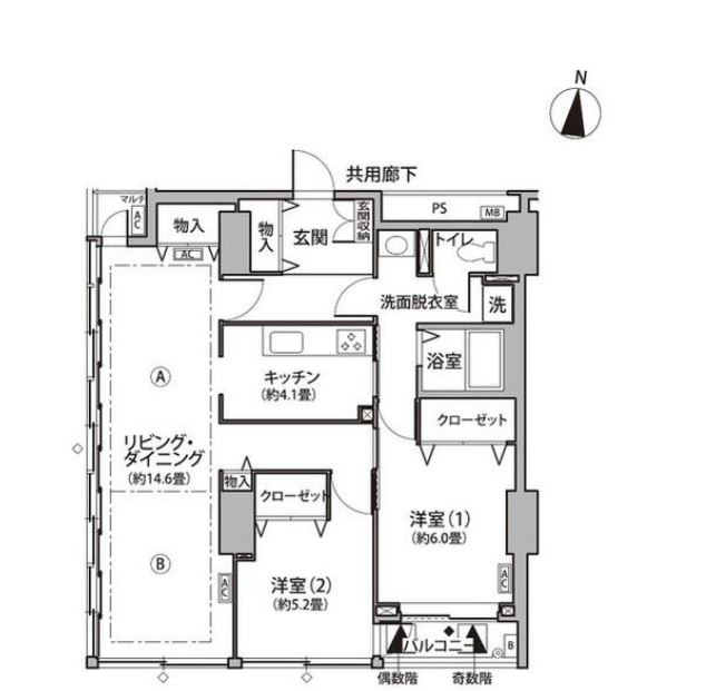 東雲キャナルコートCODAN　11号棟802号室　間取り