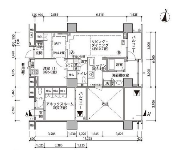 東雲キャナルコートCODAN　18号棟518号室　間取り