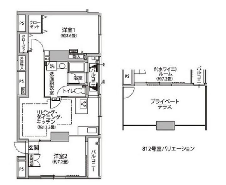 東雲キャナルコートCODAN　12号棟812号室　間取り