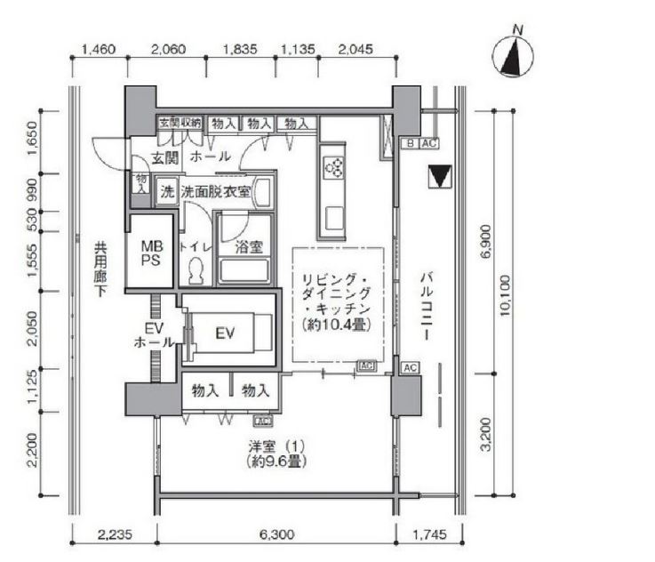 東雲キャナルコートCODAN　17号棟1308号室　間取り