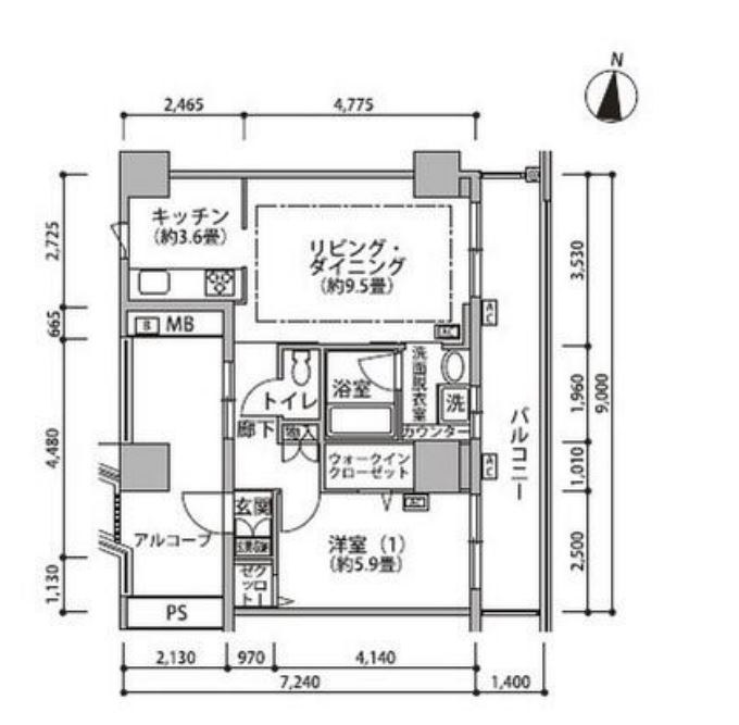 東雲キャナルコートCODAN　19号棟1109号室　間取り