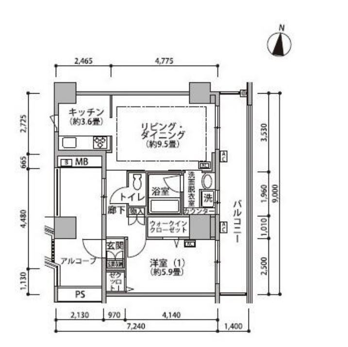 東雲キャナルコートCODAN　19号棟1208号室　間取り