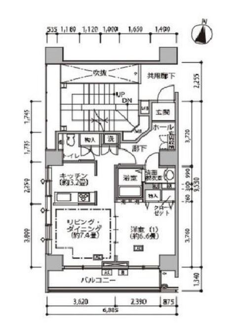 東雲キャナルコートCODAN　18号棟330号室　間取り