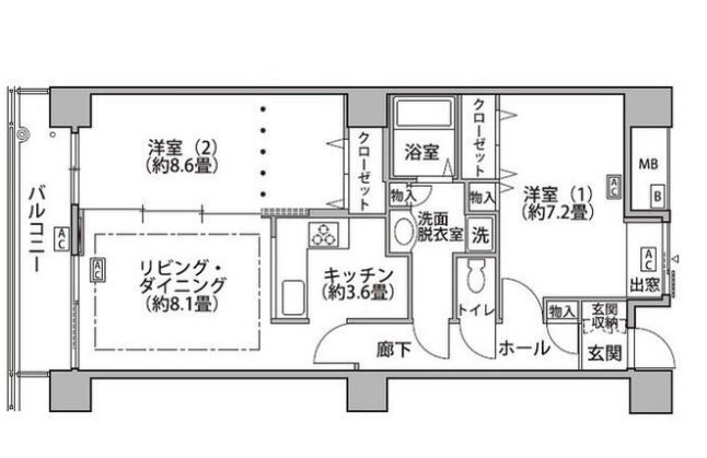 東雲キャナルコートCODAN　18号棟803号室　間取り