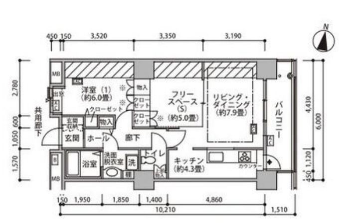 東雲キャナルコートCODAN　18号棟714号室　間取り