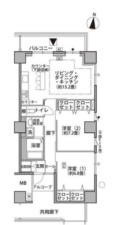 東雲キャナルコートCODAN　21号棟1001号室　間取り