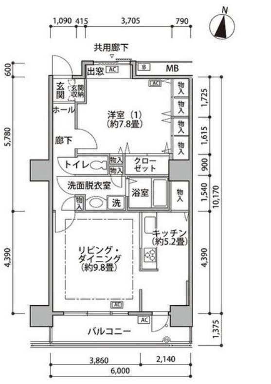 東雲キャナルコートCODAN　18号棟808号室　間取り