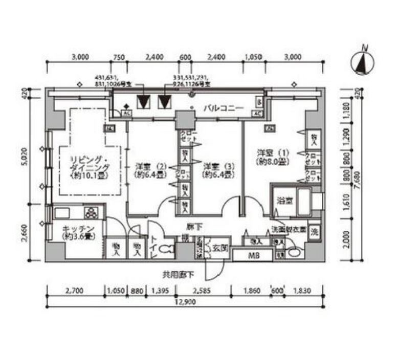 東雲キャナルコートCODAN　18号棟831号室　間取り