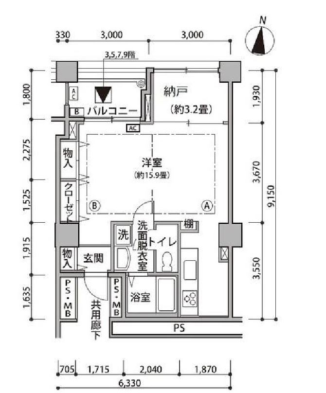 東雲キャナルコートCODAN　15号棟703号室　間取り