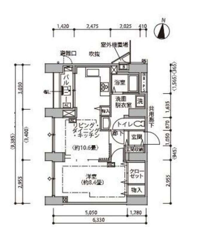東雲キャナルコートCODAN　14号棟1014号室　間取り