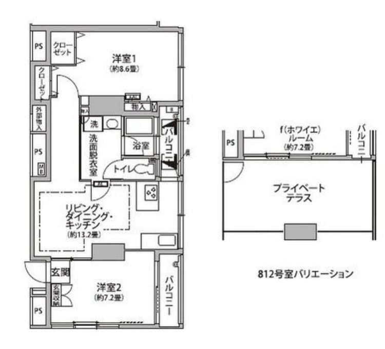 東雲キャナルコートCODAN　12号棟812号室　間取り