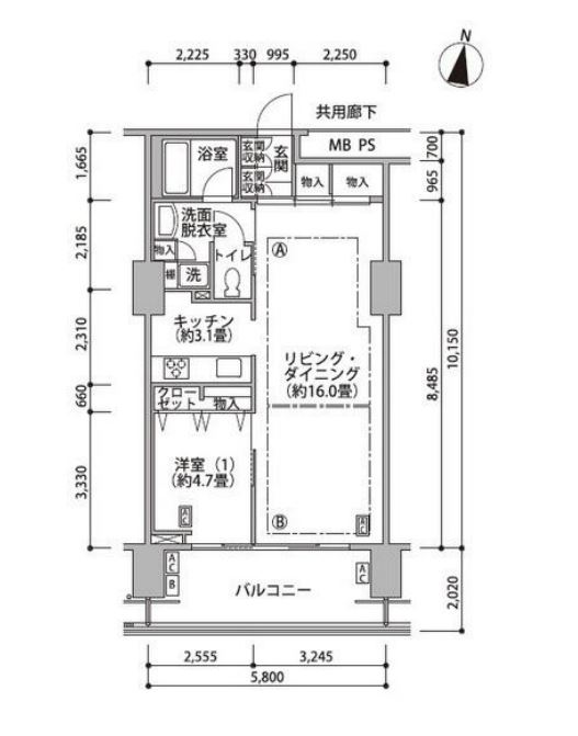 東雲キャナルコートCODAN　17号棟1017号室　間取り
