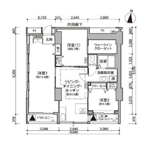 東雲キャナルコートCODAN　11-510号室　間取り