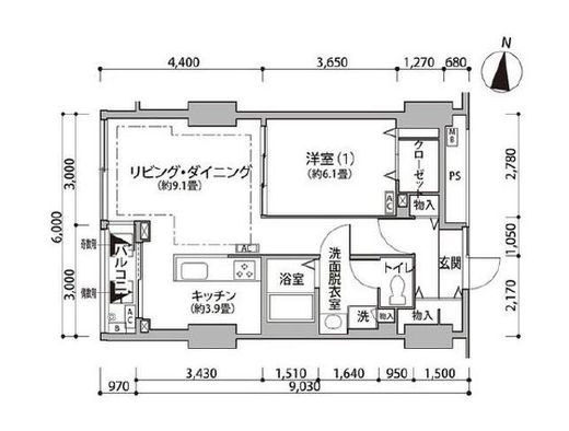 東雲キャナルコートCODAN　12-1105号室　間取り