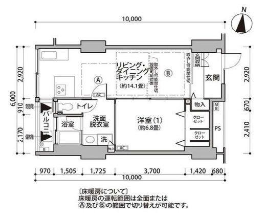 東雲キャナルコートCODAN　12-1302号室　間取り
