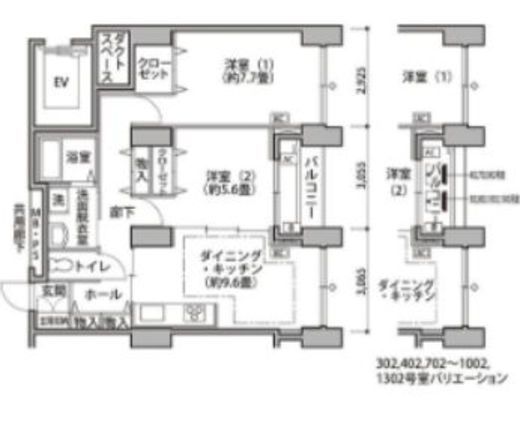 東雲キャナルコートCODAN　14-1002号室　間取り