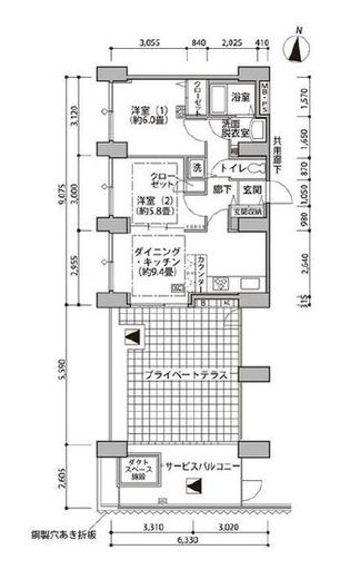 東雲キャナルコートCODAN　14-1112号室　間取り