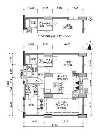 東雲キャナルコートCODAN　14-1204号室　間取り