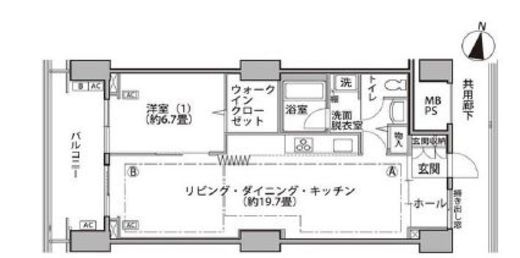 東雲キャナルコートCODAN　16-1305号室　間取り