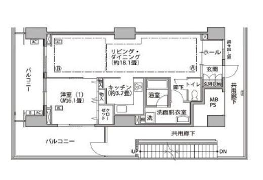 東雲キャナルコートCODAN　16-813号室　間取り
