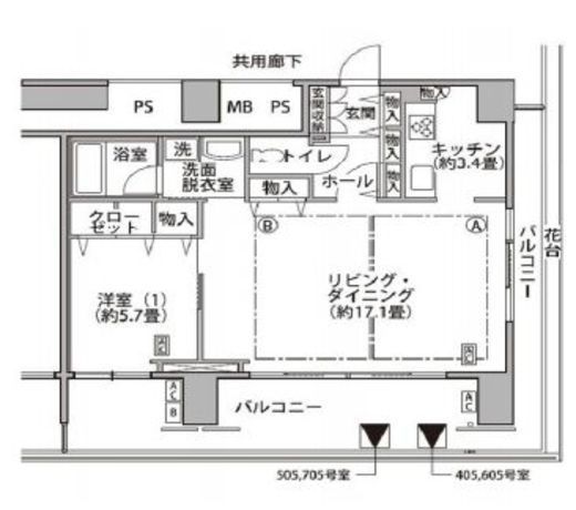 東雲キャナルコートCODAN　17-605号室　間取り