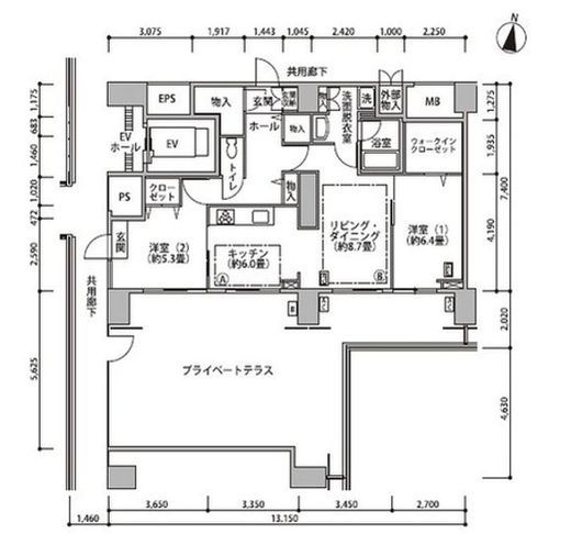 東雲キャナルコートCODAN　17-707号室　間取り
