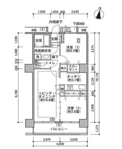 東雲キャナルコートCODAN　18-409号室　間取り