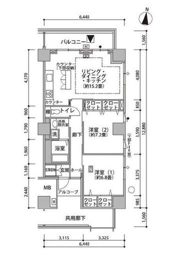 東雲キャナルコートCODAN　21-1301号室　間取り