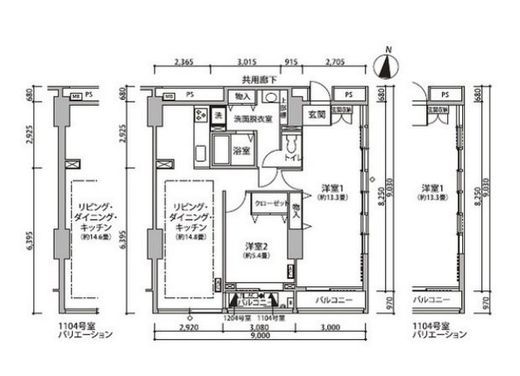 東雲キャナルコートCODAN　11-1104号室　間取り
