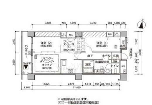 東雲キャナルコートCODAN　18-704号室　間取り
