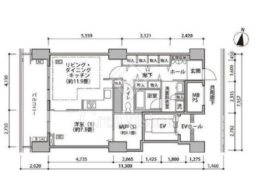 東雲キャナルコートCODAN　16-511号室　間取り