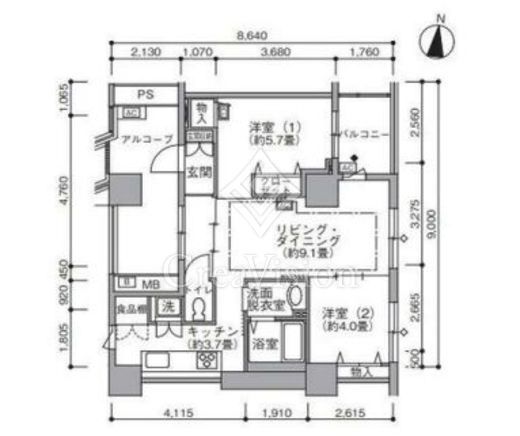 東雲キャナルコートCODAN　19-709号室　間取り