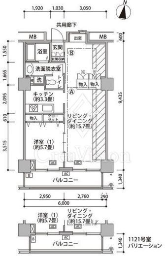 東雲キャナルコートCODAN　18-1121号室　間取り