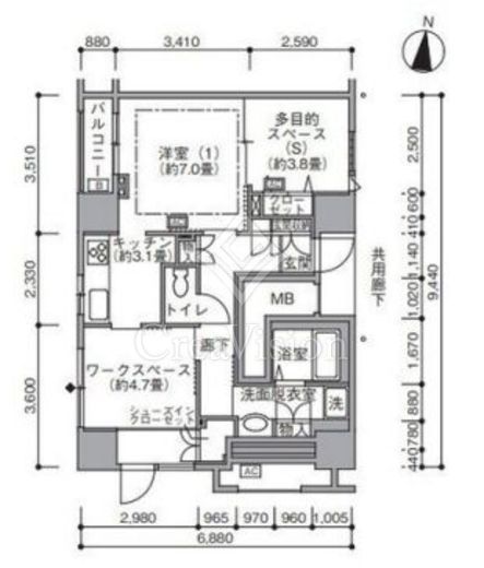 東雲キャナルコートCODAN　19-201号室　間取り