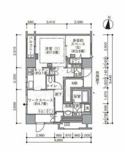 東雲キャナルコートCODAN　19-201号室　間取り