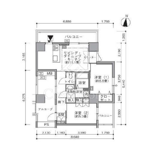 東雲キャナルコートCODAN　19-806号室　間取り