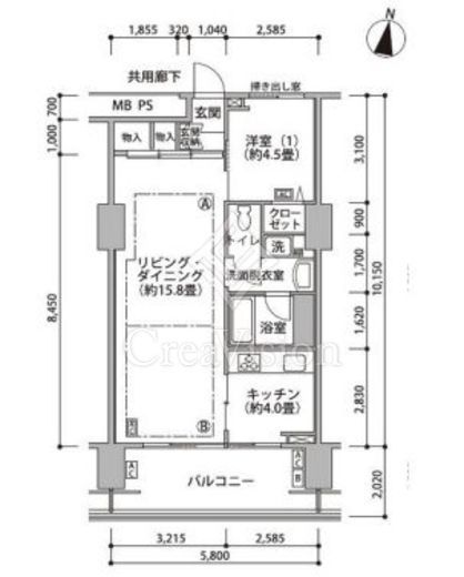 東雲キャナルコートCODAN　17-415号室　間取り
