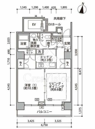 東雲キャナルコートCODAN　18-1102号室　間取り